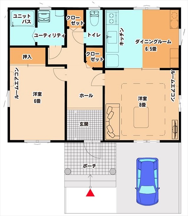 新潟県胎内市 移住体験住宅の間取り